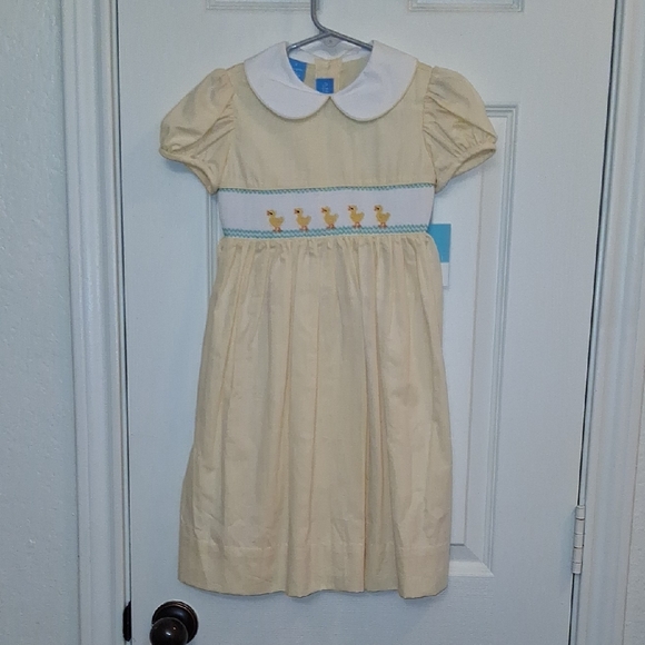 Anavini Ducks Charming Cream Kids Dress with Duck Embroidery 4T - Picture 1 of 7